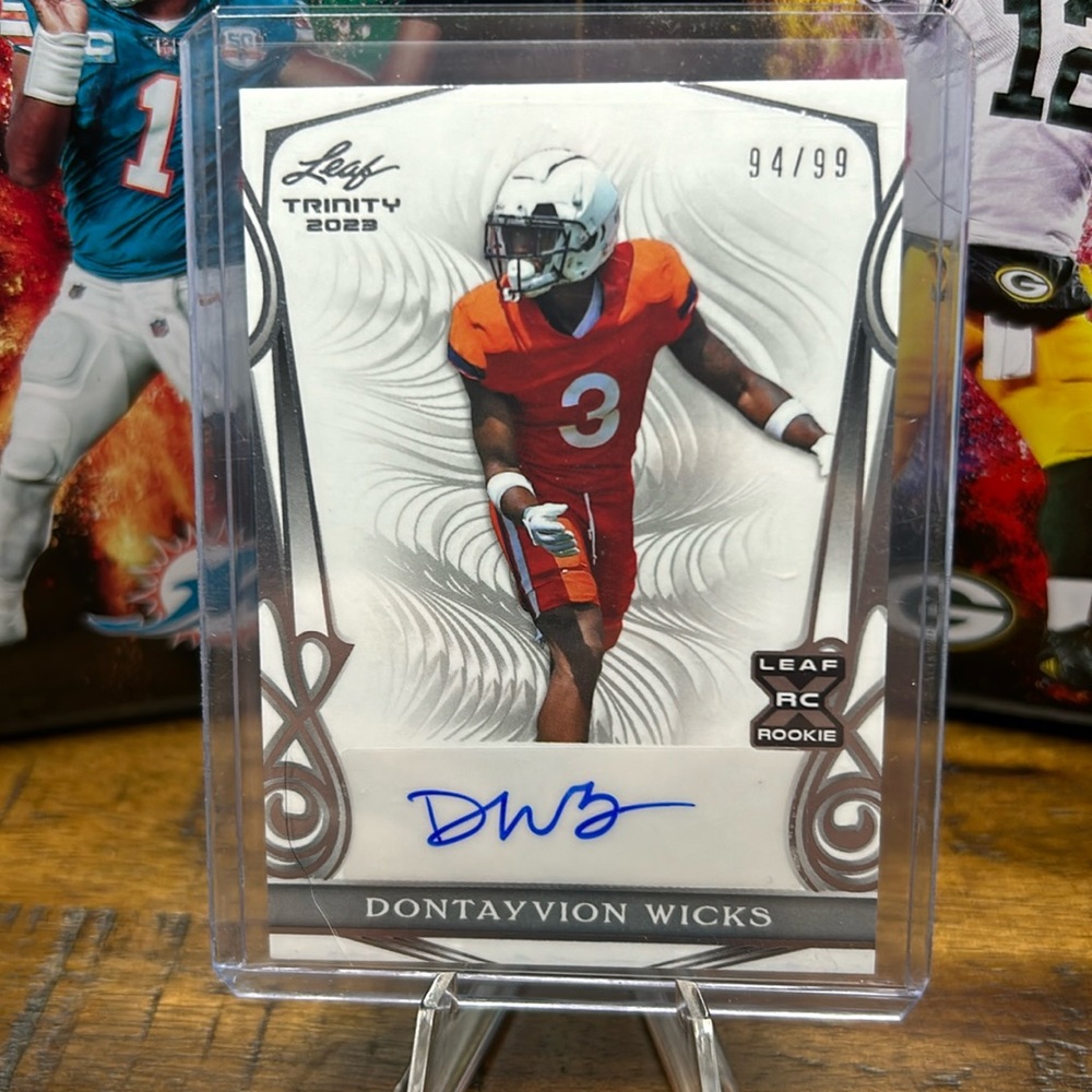 Dontayvion Wicks autographed and numbered card